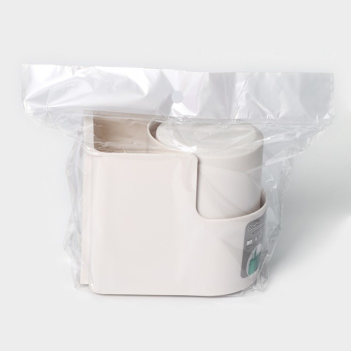 Подставка для ванных и кухонных принадлежностей, 11×8×9,5 см, цвет белый - фото 1887427618