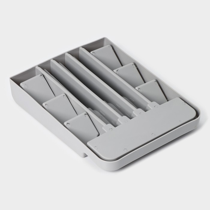 Лоток для столовых приборов и ножей Доляна, 30×23,5×5см, цвет серый - фото 1891869703