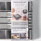 Лоток для столовых приборов с подставкой для ножей Доляна, 11 секций, 30×23.5×5 см, пластик, серый - Фото 8