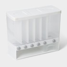Органайзер для сыпучих продуктов с 6 ячейками, 39×14,5×32 см, цвет белый - фото 4470263