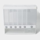 Контайнер - дозатор для хранения сыпучих, 6 ячеек, 39×14,5×32 см, цвет белый - фото 4416302