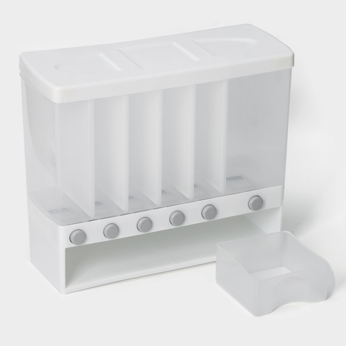 Органайзер для сыпучих продуктов с 6 ячейками, 39×14,5×32 см, цвет белый