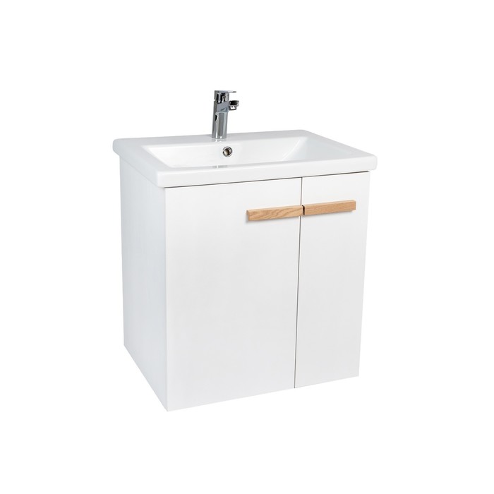 Тумба подвесная VIANT «Мюнхен» 2 створки, с раковиной COMO 60, 430×560×620 мм, цвет белый