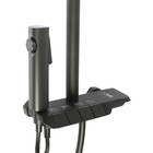 Душевая система ZEIN Z3683, верхняя и ручная лейка, ПВХ шланг, гигиенический набор, графит - Фото 12