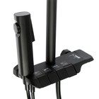 Душевая система ZEIN Z3684, верхняя и ручная лейка, ПВХ шланг, гигиенический набор, черная - Фото 12