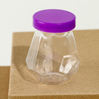 Банка для хранения «Грани», с крышкой, пластиковая ёмкость, основа для творчества и декора, размер — 6×5×5 см, цвета МИКС - Фото 1