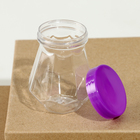 Банка для хранения «Грани», с крышкой, пластиковая ёмкость, основа для творчества и декора, размер — 6×5×5 см, цвета МИКС - Фото 2