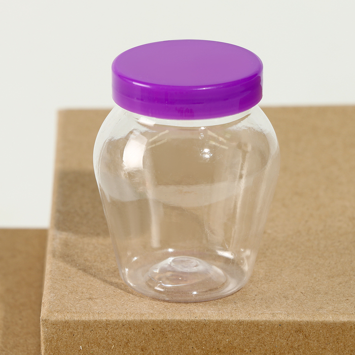 Банка для хранения «Для дома», с крышкой, пластиковая ёмкость, основа для творчества и декора, размер — 6×5.5×5.5 см, цвета МИКС - Фото 1