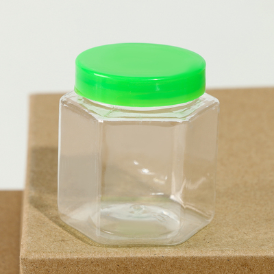 Банка для хранения «Многогранная», с крышкой, пластиковая ёмкость, основа для творчества и декора, размер — 5×4×4 см, цвета МИКС