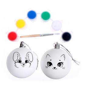 {{photo.Alt || photo.Description || 'УЦЕНКА Набор для творчества «Елочные шары под раскраску »Новый Год« + краски, набор 2 шт.'}}