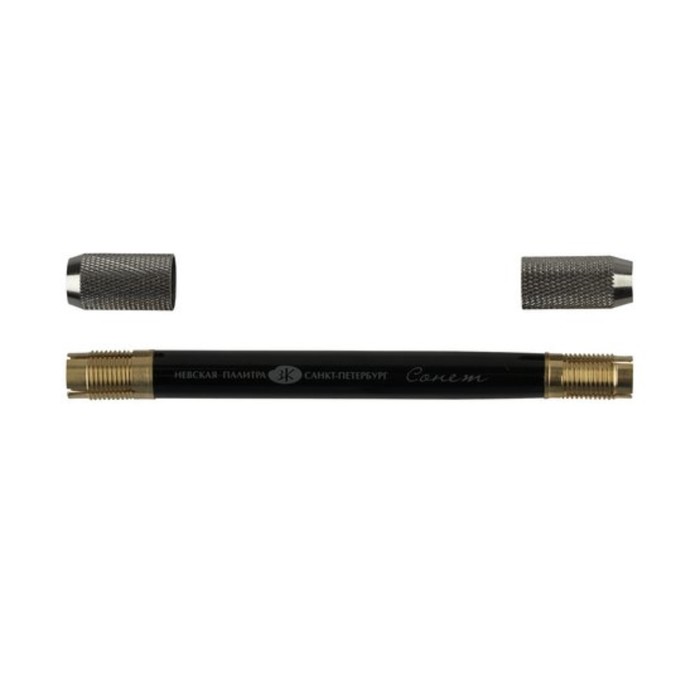 Удлинитель-держатель двусторонний с резьбовой цангой для карандашей диаметром 7-7.8мм/8-8.8 мм (для цветных, пастельных, чёрнографитных, акварельных и косметических карандашей), металлический