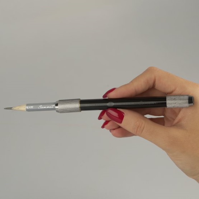 Удлинитель-держатель двусторонний с резьбовой цангой для карандашей диаметром 7-7.8мм/8-8.8 мм (для цветных, пастельных, чёрнографитных, акварельных и косметических карандашей), металлический