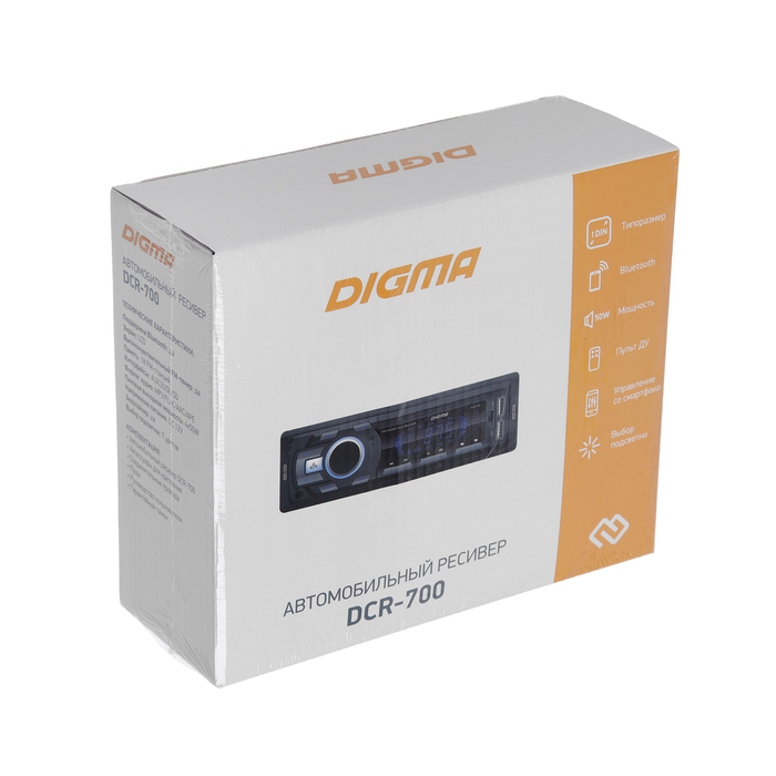 Автомагнитола Digma DCR-700 1DIN, 4 x 50 Вт, USB, AUX - фото 51526207