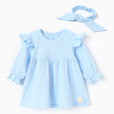 Платье и повязка Крошка, Я BASIC LINE, рост 62-68 см, голубой