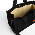 Сумка молодёжная на молнии, цвет чёрный - фото 23597596