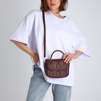 Сумка молодёжная на магните, 20×6×15.5 см, коричневая