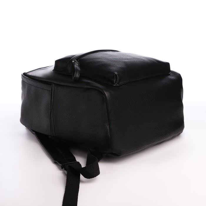 Рюкзак, 28*12*39, отд на молнии, 2 н/к, 2 б/к, крепление для чемодана, черный