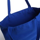 Шопер без застёжки, из текстиля, цвет синий - Фото 3