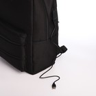 Рюкзак школьный из текстиля на молнии, USB, 5 карманов, цвет чёрный - Фото 6