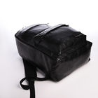 Рюкзак городской из искусственной кожи на молнии, 3 кармана, цвет чёрный - Фото 3