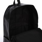 Рюкзак городской из искусственной кожи на молнии, 3 кармана, цвет чёрный - Фото 4