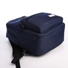 Рюкзак школьный из текстиля на молнии, 5 карманов, USB, цвет синий - Фото 5