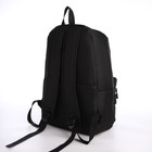 Рюкзак молодёжный из текстиля на молнии, 5 карманов, USB, цвет чёрный - Фото 4