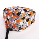 Рюкзак школьный из текстиля на молнии, 4 кармана, кошелёк, цвет серый/оранжевый - фото 11133302