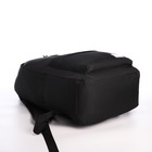 Рюкзак молодёжный из текстиля на молнии, 3 кармана, отверстие для наушников, цвет чёрный - Фото 3