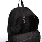Рюкзак молодёжный из текстиля на молнии, 3 кармана, отверстие для наушников, цвет чёрный - Фото 4