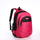 Рюкзак школьный из текстиля на молнии, 4 кармана, цвет розовый - фото 320979212