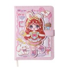 Записная книжка подарочная, А6, 100 листов, цветной блок, с фигурным хлястиком, обложка пвх, "Аниме", МИКС - фото 23597929