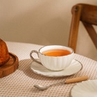 Чайная пара фарфоровая SL Home «Гарда», 2 предмета: чашка 200 мл, блюдце d=15 см, белая - Фото 6