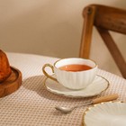 Чайная пара фарфоровая SL Home «Гарда», 2 предмета: чашка 200 мл, блюдце d=15 см, белая - Фото 8