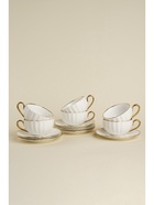 Чайный сервиз SL Home «Гарда», 12 предметов: 6 чашек 200 мл, 6 блюдец d=15 см, белый с золотом - Фото 2