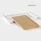 Блюдо для подачи BellaTenero, 25.5×14.5×2.3 см, с бамбуковой вставкой, фарфор, белое - Фото 3