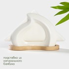 Салфетница BellaTenero, 14×7×10 см, на бамбуковой подставке, керамика, белая - Фото 2