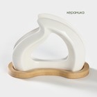 Салфетница BellaTenero, 14×7×10 см, на бамбуковой подставке, керамика, белая - Фото 3