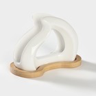 Салфетница BellaTenero, 14×7×10 см, на бамбуковой подставке, керамика, белая - Фото 4