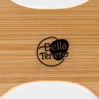 Салфетница керамическая на бамбуковой подставке BellaTenero, 14×7×10 см, цвет белый - Фото 8
