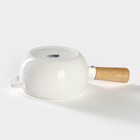 Супница BellaTenero, 400 мл, 20.5×11.5×6.5 см, с ручкой, на бамбуковой подставке, фарфор, белая - Фото 6