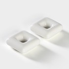 Набор для специй на бамбуковой подставке BellaTenero, 3 предмета: солонка 60 мл, перечница 60 мл, подставка, фарфор, белый - Фото 4