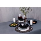 Набор посуды Magistro La palla, 7 предметов: тарелка d=23 см, 2 тарелки d=23.2 см, 2 тарелки 1000 мл, 2 салатника 1000 мл, фарфор, чёрный - Фото 12