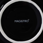 Набор посуды Magistro La palla, 7 предметов: тарелка d=23 см, 2 тарелки d=23.2 см, 2 тарелки 1000 мл, 2 салатника 1000 мл, фарфор, чёрный - Фото 5