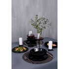 Набор посуды Magistro La palla, 7 предметов: тарелка d=23 см, 2 тарелки d=23.2 см, 2 тарелки 1000 мл, 2 салатника 1000 мл, фарфор, чёрный - Фото 9