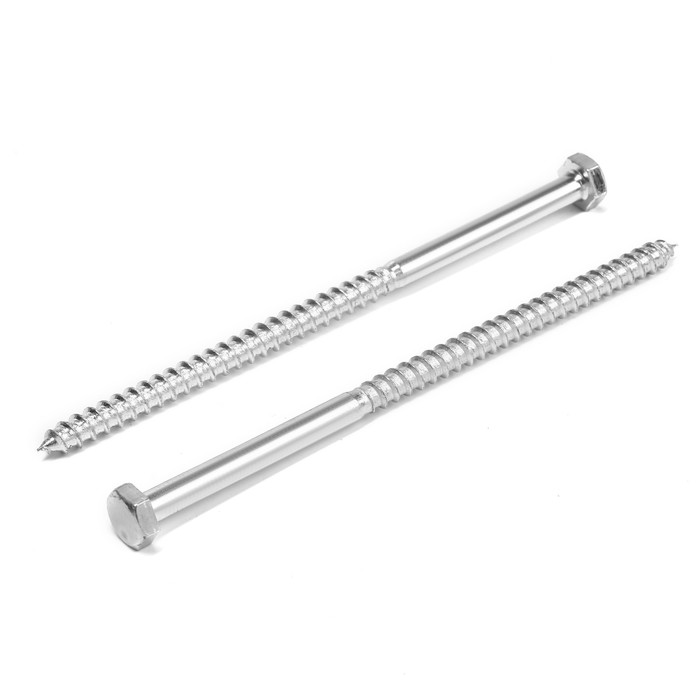 Шуруп-болт ТУНДРА, сантехнический, оцинкованный, DIN 571, М8×160 мм, 4.8 - 5 кг - Фото 1