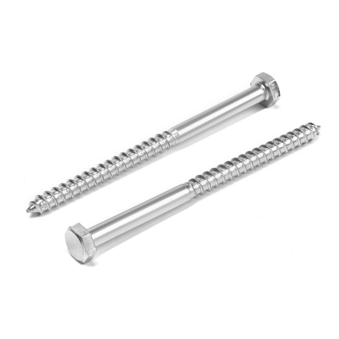 Шуруп-болт ТУНДРА, сантехнический, оцинкованный, DIN 571, М10х150 мм, 4,8 - 5 кг - Фото 1