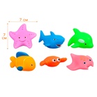 Резиновые игрушки для ванны Крошка Я «Океан», в наборе 6 шт., с пищалкой - Фото 2