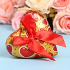 Шоколадная фигурка «Сердце» с бантиком, кондитерская глазурь, 60 г - Фото 2