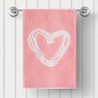 Полотенце махровое Hearts pink, размер 30х50 см, сердечки, розовый - Фото 3
